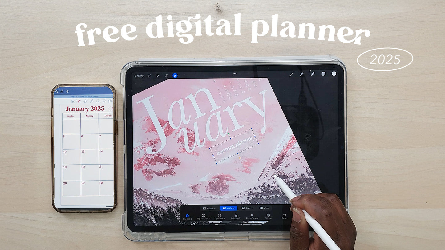 Create a Digital Planner Cover in Procreate & Set It Up in GoodNotes | Free January 2025 Planner 🎉