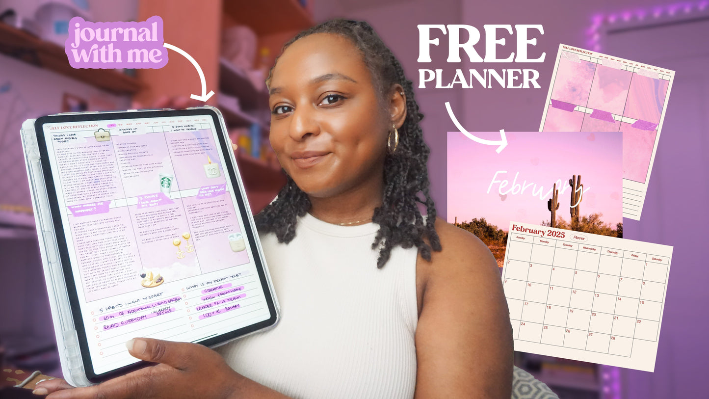 Free February 2025 Digital Planner & Self-Love Journal Setup | Plan With Me