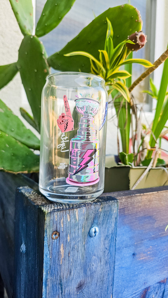 Load image into Gallery viewer, Tampa Bay Bolts Lightning Stanley Inspired Can Glass - Abbicreates Studio
