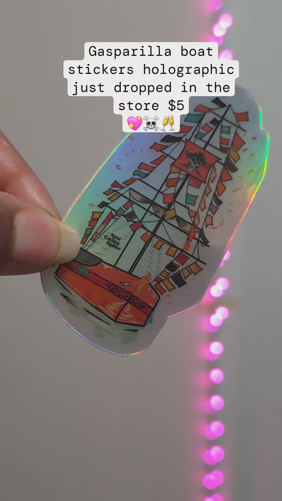 Load and play video in Gallery viewer, Gasparilla boat stickers holographic 2025
