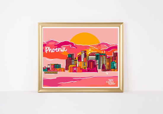 Downtown Phoenix Arizona Skyline Art print - Abbicreates Studio