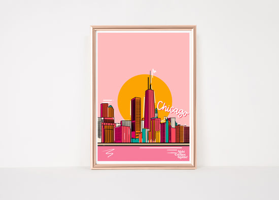 Downtown Chicago Skyline Art print - Abbicreates Studio