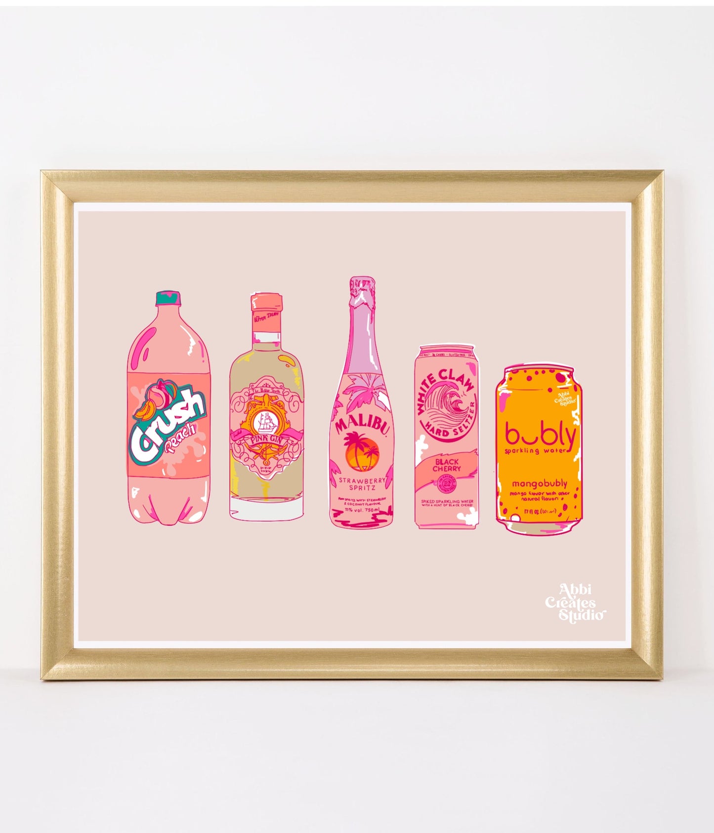 Millennial Drinks Art Print | Abbicreates - Abbicreates Studio