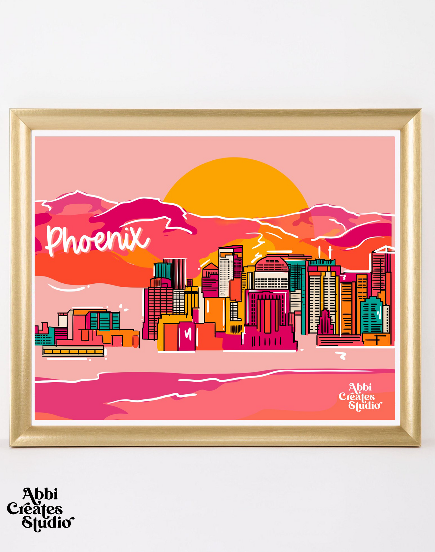 Downtown Phoenix Arizona Skyline Art print - Abbicreates Studio