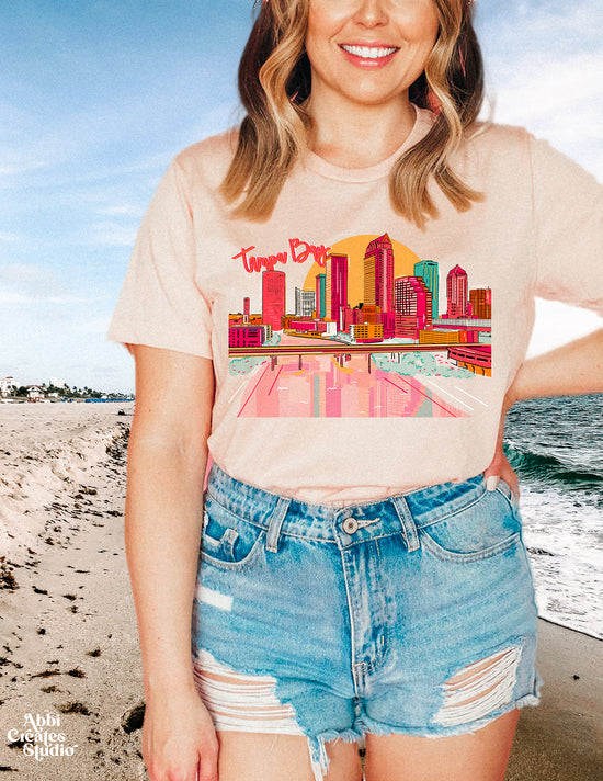 Tampa Bay Skyline Short Sleeve T-shirt UNISEX - Abbicreates Studio