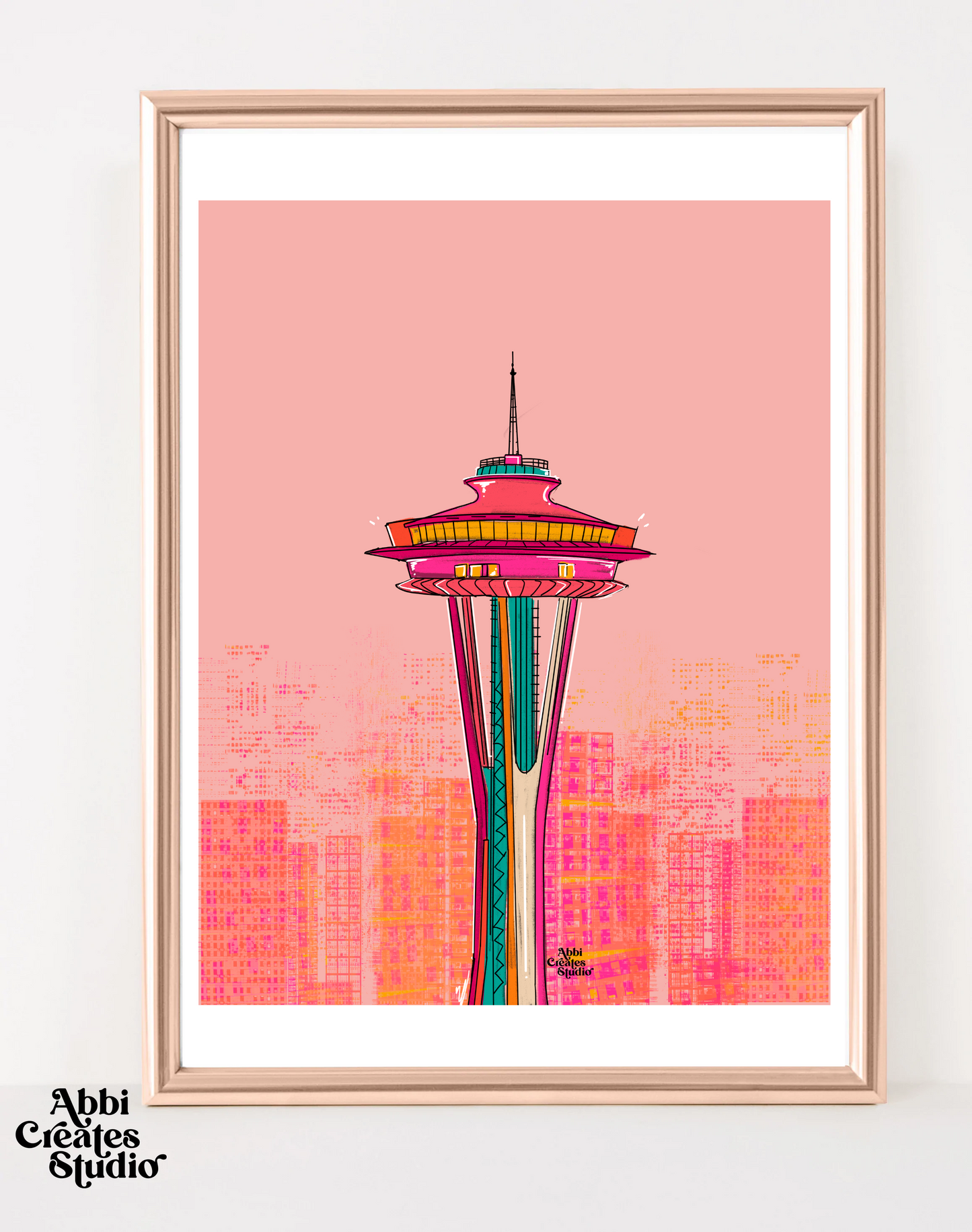 Seattle Space Needle Art Print - Abbicreates Studio