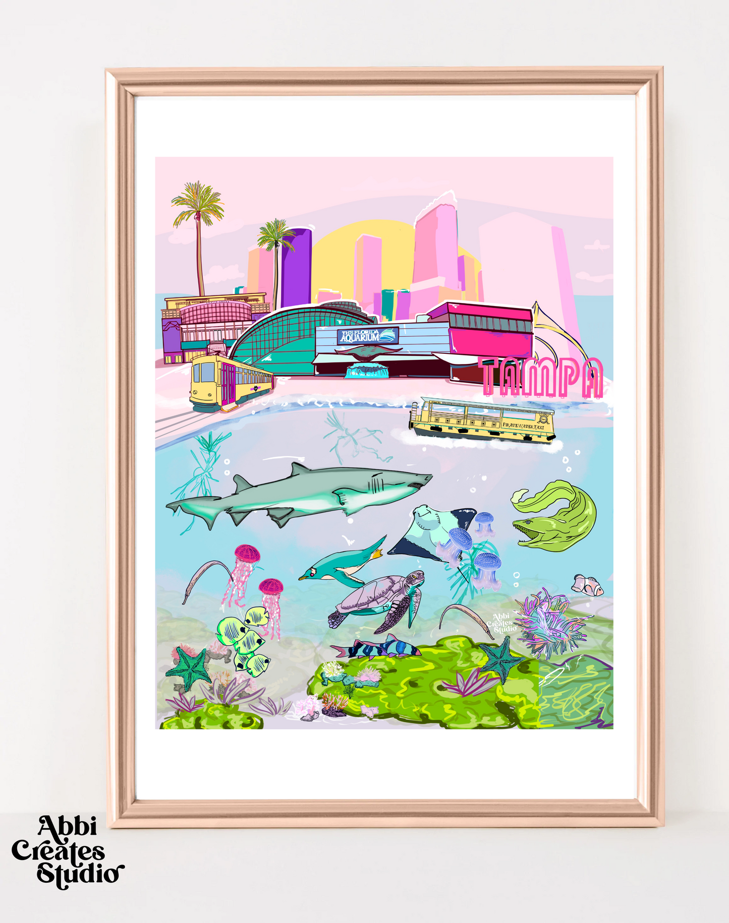 Florida Aquarium Tampa Bay art print - Abbicreates Studio