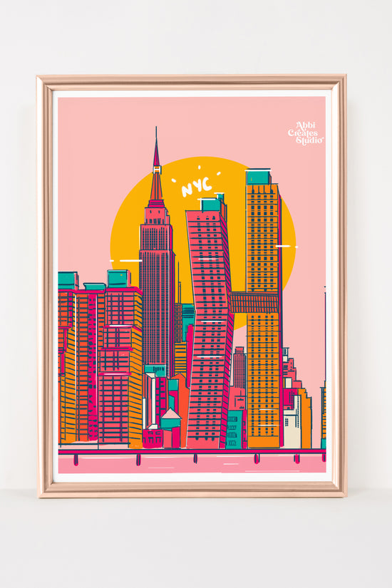 NEW YORK City Skyline Art Print  | Abbicreates Studio - Abbicreates Studio