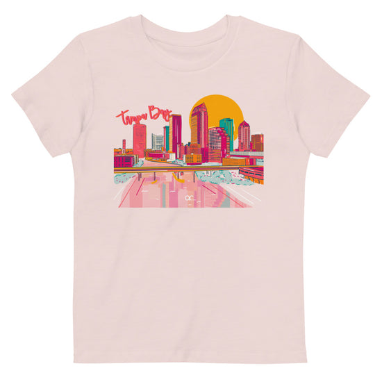 Load image into Gallery viewer, Kids Tampa Bay Skyline Short Sleeve T-shirt UNISEX - Abbicreates Studio
