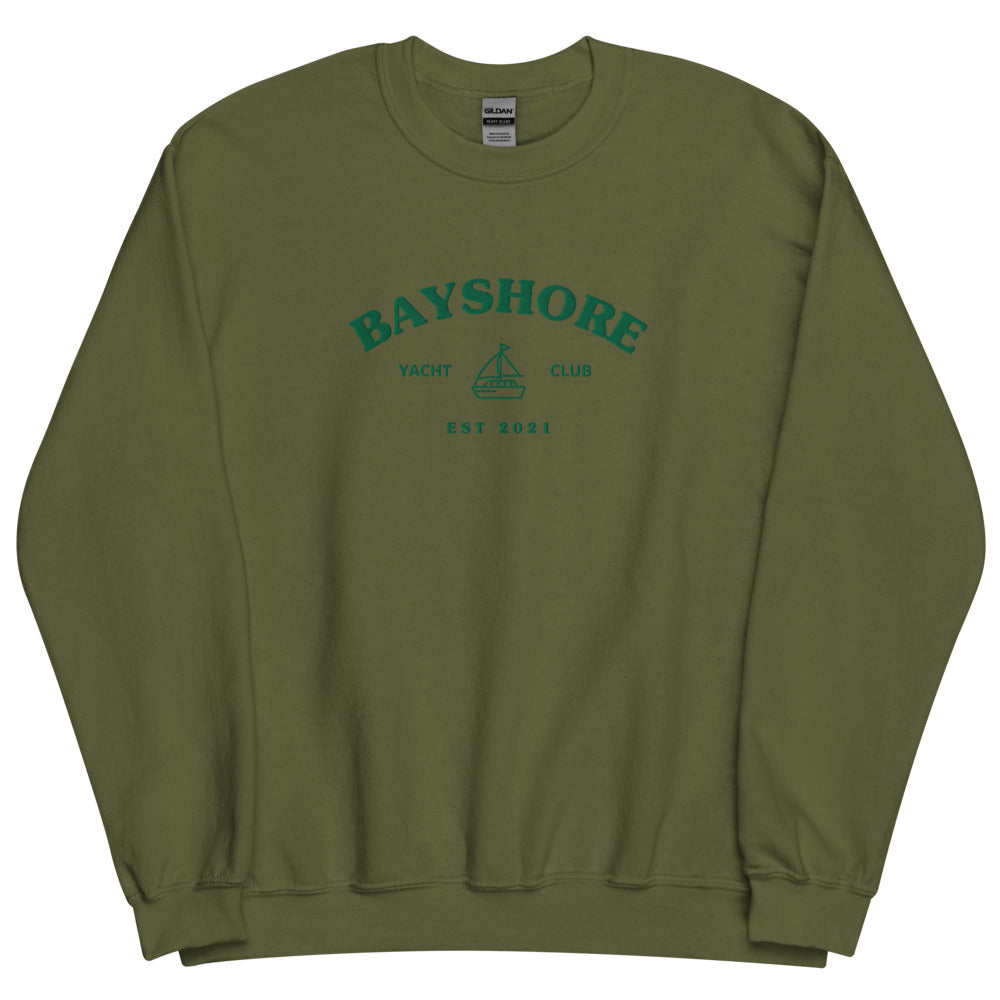 Bayshore yacht club - embroidered sweatshirt - Abbicreates Studio
