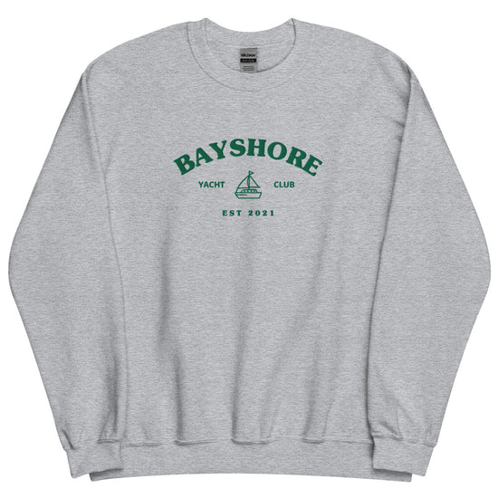Load image into Gallery viewer, Bayshore yacht club - embroidered sweatshirt - Abbicreates Studio
