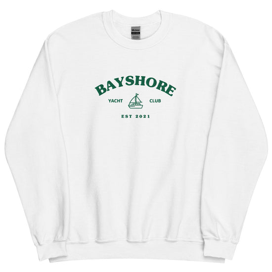 Load image into Gallery viewer, Bayshore yacht club - embroidered sweatshirt - Abbicreates Studio
