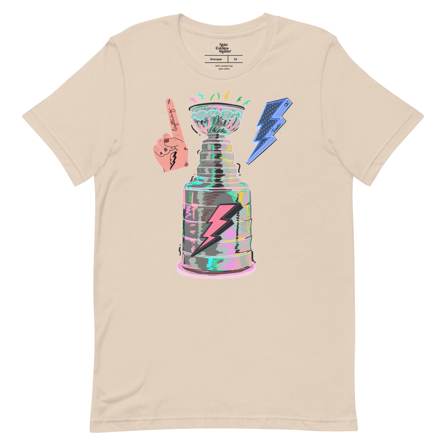 Pink Lightning bolt stanely cup Unisex t-shirt - Abbicreates Studio